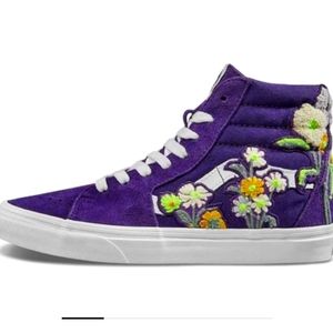 Vans SK8-HI Floral Boucle Sneaker Violet Indigo/ True White SIZE 8.5